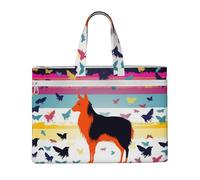 QGGHNISD Math Question Canvas Tote Bag Document Organizer Bag Zipper File Storage Handbag Portable Office Travel Bag, Animale colorato, Taglia unica