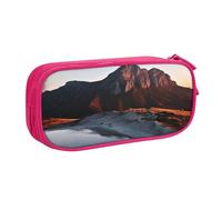 QGGHNISD Mountain at Sunrise - Astuccio per matite, grande capacità, a doppio strato, con divisore, per cancelleria, con cerniera, grazioso astuccio per cosmetici, per scuola, ufficio, viaggi, rosa