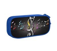 QGGHNISD Music Note2 - Astuccio per matite, grande capacità, a doppio strato, con divisore, borsa per cancelleria, con cerniera, graziosa borsa per cosmetici, per scuola, ufficio, viaggi, Blu, Taglia