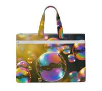 QGGHNISD Music Note2 Borsa a tracolla in tela per documenti, con cerniera, borsa portatile da viaggio per ufficio, Bolle colorate, Taglia unica