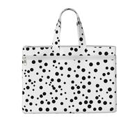 QGGHNISD Music Note2 Borsa a tracolla in tela per documenti, con cerniera, borsa portatile da viaggio per ufficio, A pois bianchi e neri, Taglia unica