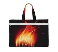 QGGHNISD Music Note2 Borsa a tracolla in tela per documenti, con cerniera, borsa portatile da viaggio per ufficio, Fiamme Partite, Taglia unica