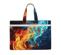 QGGHNISD Music Note2 Borsa a tracolla in tela per documenti, con cerniera, borsa portatile da viaggio per ufficio, Modello di fuoco e acqua, Taglia unica