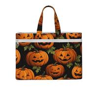 QGGHNISD Music Note2 Borsa a tracolla in tela per documenti, con cerniera, borsa portatile da viaggio per ufficio, Modello zucca di Halloween., Taglia unica