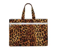 QGGHNISD Music Note2 Borsa a tracolla in tela per documenti, con cerniera, borsa portatile da viaggio per ufficio, Stampa leopardata, Taglia unica