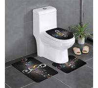 QGGHNISD Music Note2 - Set di 3 tappetini da bagno in flanella, antiscivolo, assorbente, a forma di U, morbido e lavabile