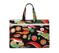 QGGHNISD Night London Tower Bridge Tote Bag Canvas Documenti Organizer Bag Zipper File Storage Bag Borsa Portatile Ufficio Viaggio Bag, Gamberetti Sushi Giapponesi, Taglia unica