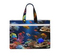 QGGHNISD Owls On A Branch Canvas Tote Bag Document Organizer Bag Zipper File Storage Handbag Portable Office Travel Bag, Vita marina, Taglia unica