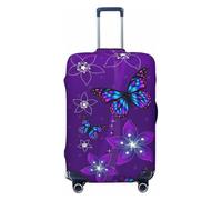QGGHNISD Panther with Blue Eyes - Custodia protettiva per bagagli, resistente ai graffi, elastica, adatta per valigie da 45-81 cm, farfalla viola, XL