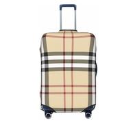 QGGHNISD Panther with Blue Eyes - Custodia protettiva per bagagli, resistente ai graffi, elastica, adatta per valigie da 45-81 cm, Linee plaid grigie, L