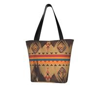 QGGHNISD Pesce nella borsa di totalizzatore casuale della spalla delle donne dell'acqua, borsa di grande capacità del poliestere, borsa della spesa della spiaggia di viaggio, Nativi americani, Taglia