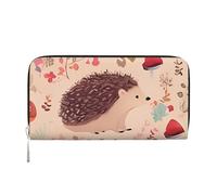 QGGHNISD Portafoglio lungo da donna, in pelle, con cerniera, pochette con grande capacità, organizer per carte di credito, Riccio adorabile, One Size