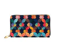 QGGHNISD Portafoglio lungo da donna in pelle con cerniera, scomparti per carte, tasca per contanti, pochette, Motivo astratto., Taglia unica