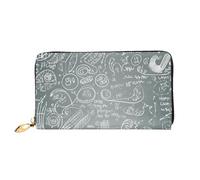 QGGHNISD Portafoglio lungo da donna in pelle con cerniera, scomparti per carte, tasca per contanti, pochette, Domanda matematica, Taglia unica