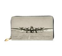 QGGHNISD Sunflower Butterfly Sunny Portafoglio lungo da donna in pelle con cerniera, scomparti per carte, tasca per contanti, pochette, Arte aereo, Taglia unica