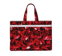 QGGHNISD Swan Reflection Canvas Tote Bag Document Organizer Bag Zipper File Storage Handbag Portable Office Travel Bag, Rosa, Taglia unica