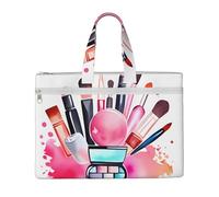 QGGHNISD Zen Stone Canvas Tote Bag Document Organizer Bag Zipper File Storage Bag Borsa Portatile Ufficio Viaggio Bag, Cosmetici Acquerello, Taglia unica