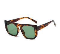 QGGNMGT Occhiali da sole alla moda da donna, retrò, gialli, blu, UV400, da uomo, di tendenza, leopardati (verde leopardato)