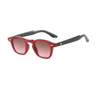 QGGNMGT Occhiali da sole con rivetti punk per donna, occhiali da sole alla moda blu viola UV400 per uomo, sfumati di tendenza (rosso, nero, tè, rosa)