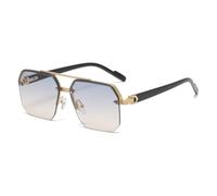 QGGNMGT Occhiali da sole da donna alla moda, retrò, senza montatura, punk, tendenze hip-pop per la guida da uomo (oro-blu-giallo)