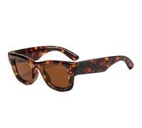 QGGNMGT Occhiali da sole da donna vintage alla moda, classici punk da uomo, occhiali da sole da viaggio per guida all'aperto, occhiali da donna Uv400 (marrone fiore)