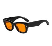 QGGNMGT Occhiali da sole da donna vintage alla moda, classici punk da uomo, occhiali da sole da viaggio per guida all'aperto, occhiali da donna UV400 (nero arancione)