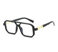 QGGNMGT Occhiali da sole da donna vintage classici con doppio ponte, occhiali da sole da uomo, occhiali da sole da viaggio unisex UV400 (nero trasparente)