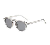 QGGNMGT Occhiali da sole retrò con rivetti, moda uomo, tonalità verde scuro, UV400, tendenza donna (grigio chiaro)