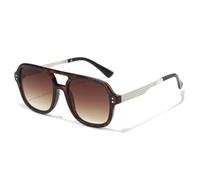 QGGNMGT Occhiali da sole retrò da donna e uomo, montatura a doppio raggio, classici, eleganti, protezione UV400