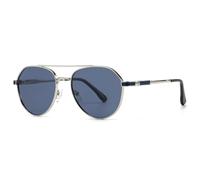 QGGNMGT Occhiali da sole retrò, moderni, alla moda e stretti (blu-grigio)