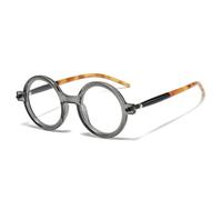 QGGNMGT Occhiali da sole rotondi alla moda popolari da donna, retrò, con lenti trasparenti bicolore, occhiali da sole da uomo, tonalità di tendenza, UV400 (grigio trasparente)