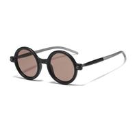 QGGNMGT Occhiali da sole rotondi alla moda popolari da donna, retrò, con lenti trasparenti bicolore, occhiali da sole da uomo, tonalità di tendenza Uv400 (tè nero)