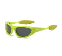 QGGNMGT Occhiali da sole sportivi da uomo retrò Cat Eye, UV400, alla moda, punk, di lusso, da guida per donne (grigio verde)