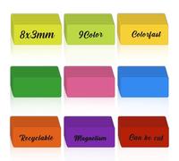 QGGTQG 72 strisce magnetiche scrivibili, 30 x 80 mm, etichette magnetiche scrivibili, colorate, per scrivere, per lavagna, frigorifero, armadio in metallo (72)