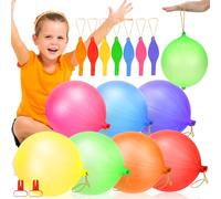 QGGTQG Palloncini da pugno robusti palloncino perforati 30 pezzi nastro elastico grande lattice colorati 2 nodi per bambini