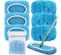 QGGTQG Salviette riutilizzabili per pavimento Swiffer Sweeper, 6 panni in microfibra per Swiffer, salviettine umidificate, lavabili, pulizia rapida della superficie con sacchetto per la biancheria