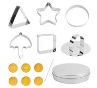 QGGTQG Stampini per biscotti coreani Dalgona 8 pezzi Corea Game Cookie Formine per biscotti Calamari Giochi Cookie Cutters Set Stainless Biscuits Molds Ombrello, Triangolo Stella Rotonda (A)