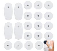 QGGTQG TENS-EMS - Elettrodi per elettrodi, set di 20 elettrodi, set di riscatto TENS, dispositivo elettrodi a pulsante, riutilizzabili, elettrodi con design non irritante, compatibile con TENS-EMS