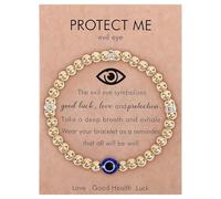 QGH Braccialetto da donna con perline e biglietto protettivo, gioiello simbolico per il compleanno o la pensione