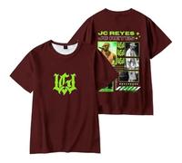 QGHXFY JC Reyes 2025 Cool Casual Moda Classico Tee Manica Corta Unisex,Rosso,3XL