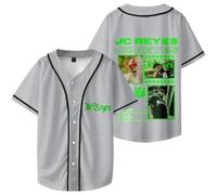 QGHXFY JC Reyes 25 Baseball Casual Moda Classico Tee Manica Corta Unisex,Grigio,3XL