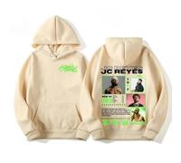 QGHXFY Rapper JC Reyes Album Tour 2025 Stampata Felpa a Cappuccio, Maglie Unisex Moda Casual Manica Lunga,Beige,3XL