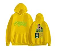 QGHXFY Rapper JC Reyes Tour 2025 Stampata Felpa a Cappuccio, Maglie Unisex Moda Casual Manica Lunga,Giallo,3XL