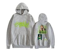 QGHXFY Rapper JC Reyes Tour 2025 Stampata Felpa a Cappuccio, Maglie Unisex Moda Casual Manica Lunga,Grigio,3XL