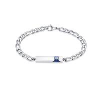 QGJNSGC Bracciale cilindrico per cremazione con pietra portafortuna per ceneri per uomini e donne classico cristallo memoriale link braccialetto ricordo urna braccialetto portacenere titolare, Acciaio