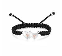 QGJNSGC Bracciale doppio cuore da donna, urna/cenere per sempre nel mio cuore, urna commemorativa per la perdita di persone care, animali domestici, funerali, ricordi, regalo