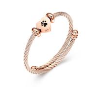 QGJNSGC Braccialetto per ceneri, gioiello commemorativo in acciaio inox, a forma di zampa di animale domestico, a forma di cuore, urna con ciondolo a forma di urna per i propri cari, funerali