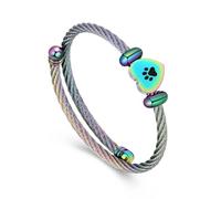 QGJNSGC Braccialetto per ceneri, gioiello commemorativo in acciaio inox, a forma di zampa di animale domestico, a forma di cuore, urna con ciondolo a forma di urna per i propri cari, funerali