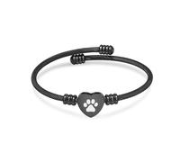 QGJNSGC Braccialetto per ceneri, gioiello commemorativo in acciaio inox, a forma di zampa di animale domestico, a forma di cuore, urna con ciondolo a forma di urna per i propri cari, funerali
