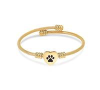 QGJNSGC Braccialetto per ceneri, gioiello commemorativo in acciaio inox, a forma di zampa di animale domestico, a forma di cuore, urna con ciondolo a forma di urna per i propri cari, funerali